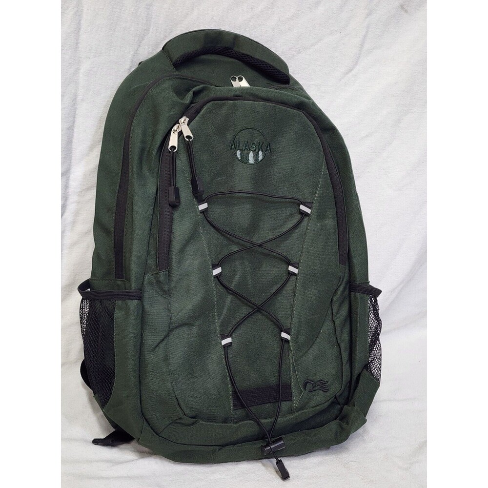 Alaska Green Canvas Backpack 2 Zipper.